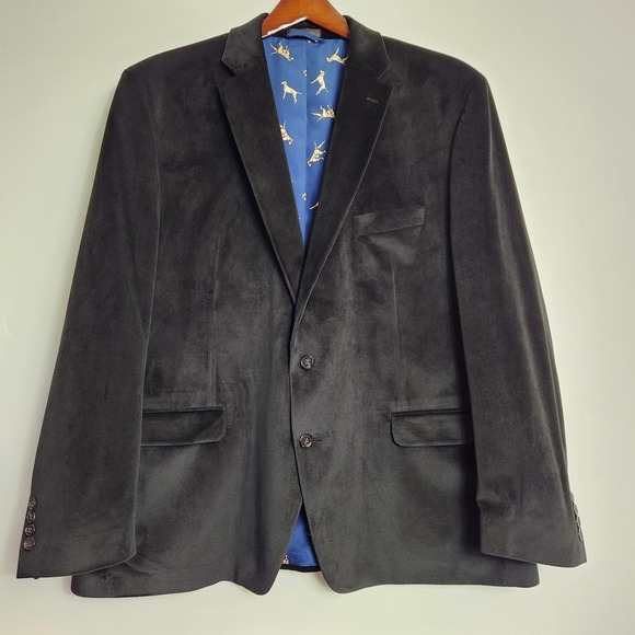 Ralph Lauren Other - Lauren Ralph Lauren Black Velvet Sport Coat Blazer Size 48R Dog Lining Soft Luxe